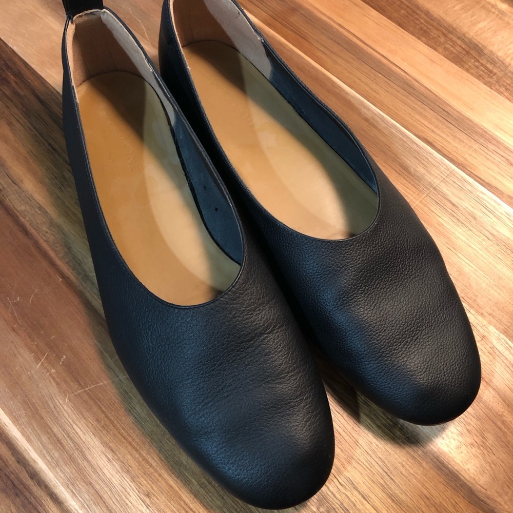 Everlane Day Glove Black Leather Flats